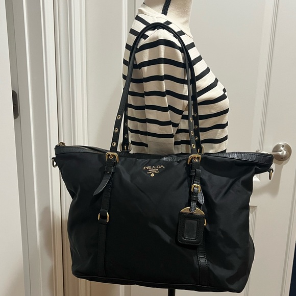 PRADA TESSUTO BLACK NYLON TOTE BAG - Picture 15 of 16